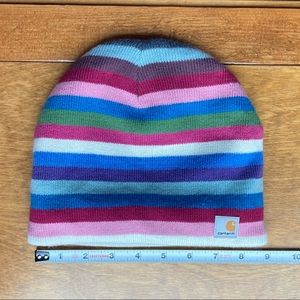 Carhartt beanie knit cap with fleece lining.
